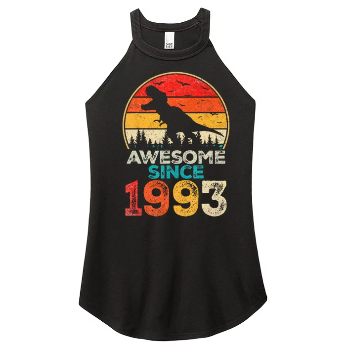 30th Birthday Dinosaur 30 Year Old Awesome Since 1993 Gift Women’s Perfect Tri Rocker Tank