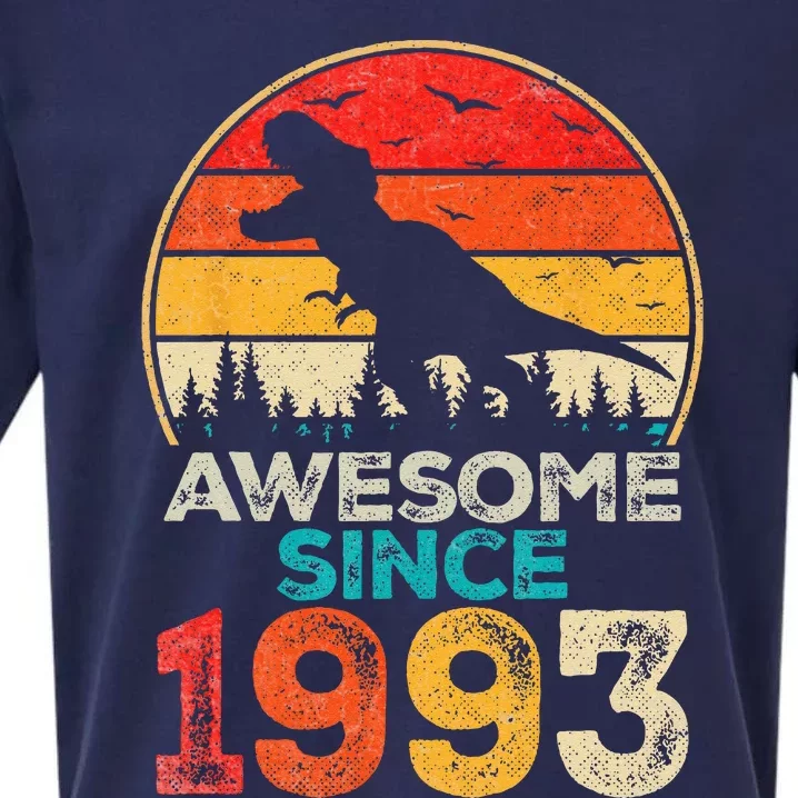 30th Birthday Dinosaur 30 Year Old Awesome Since 1993 Gift Sueded Cloud Jersey T-Shirt