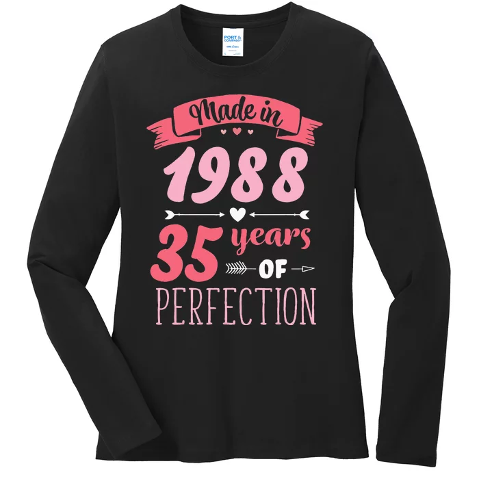 35 Birthday Decorations Women Female 35th BDay 1988 Birthday Ladies Long Sleeve Shirt