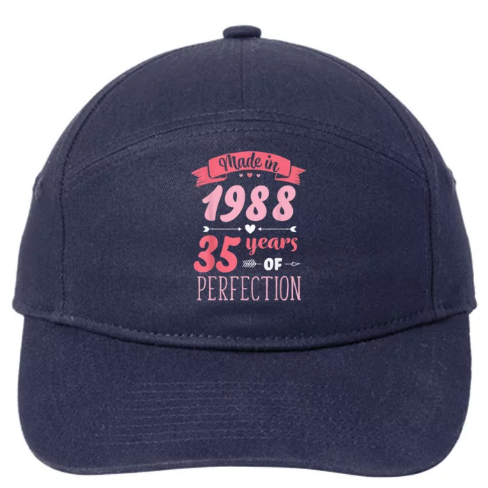 35 Birthday Decorations Wo Female 35th BDay 1988 Birthday 7-Panel Snapback Hat