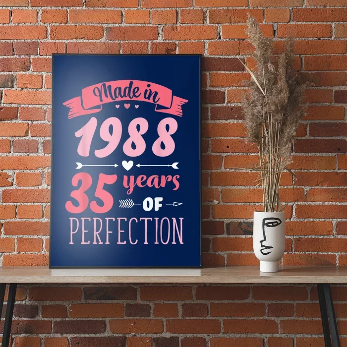 35 Birthday Decorations Wo Female 35th BDay 1988 Birthday Poster