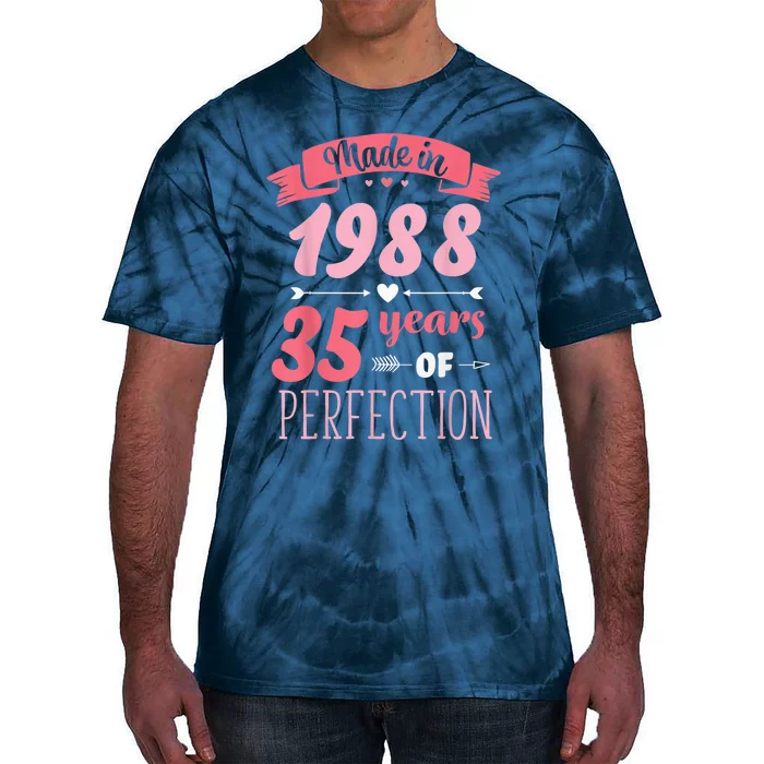 35 Birthday Decorations Wo Female 35th BDay 1988 Birthday Tie-Dye T-Shirt