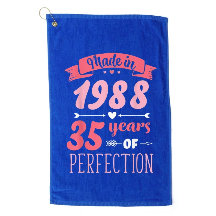 35 Birthday Decorations Wo Female 35th BDay 1988 Birthday Platinum Collection Golf Towel