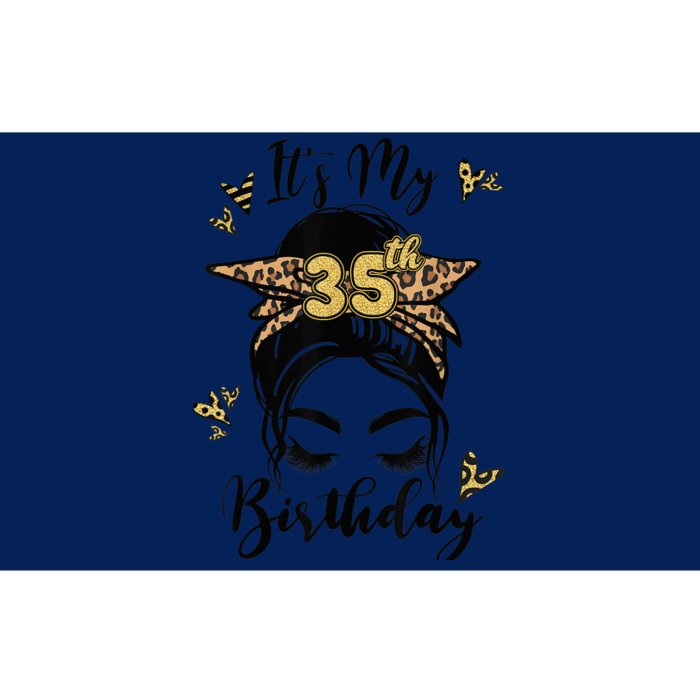 35th Birthday Decorations Girl Messy Bun 35 Years Old Bday Bumper Sticker