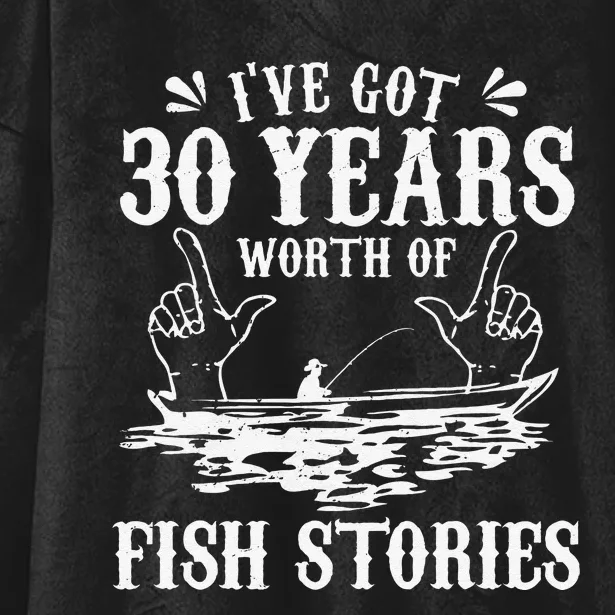 30th Birthday Fisherman Funny Bass Fishing Gift Idea Hooded Wearable Blanket