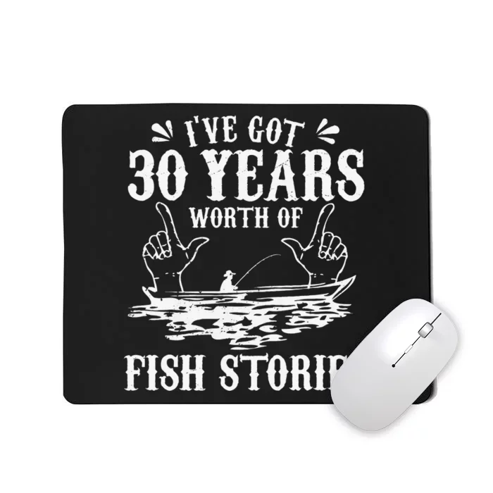 30th Birthday Fisherman Funny Bass Fishing Gift Idea Mousepad