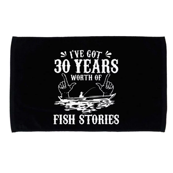 30th Birthday Fisherman Funny Bass Fishing Gift Idea Microfiber Hand Towel