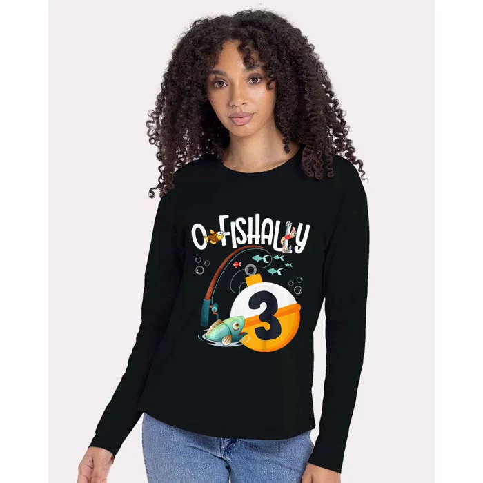 3rd Birthday Fishing Theme For O-Fishally 3 Womens Cotton Relaxed Long Sleeve T-Shirt