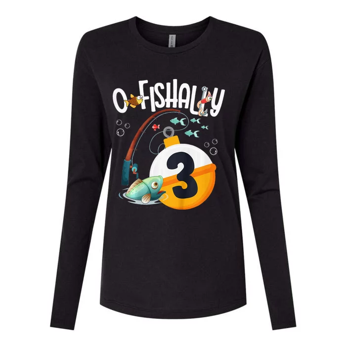 3rd Birthday Fishing Theme For O-Fishally 3 Womens Cotton Relaxed Long Sleeve T-Shirt