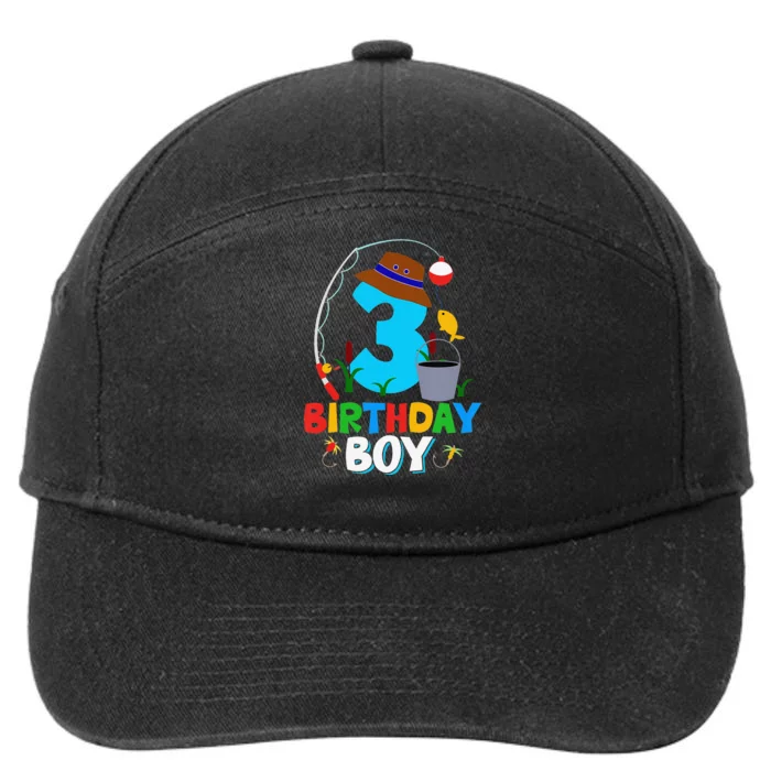 3rd Birthday Fishing Fish Bday Party Decorations 7-Panel Snapback Hat