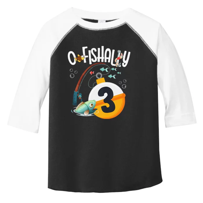 3rd Birthday Fishing Theme For And OFishally 3 Toddler Fine Jersey T-Shirt