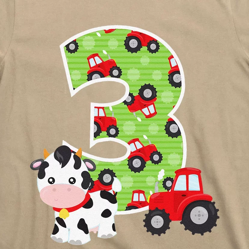 3rd Birthday Farm Animals Number 3 Years Old Party T-Shirt