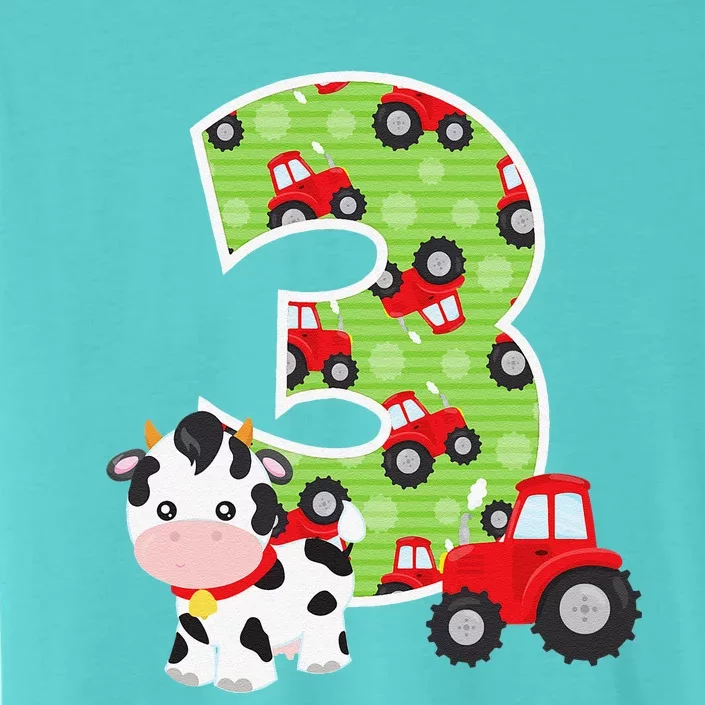 3rd Birthday Farm Animals Number 3 Years Old Party ChromaSoft Performance T-Shirt