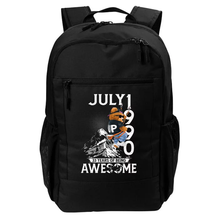 33rd Birthday Gifts Vintage July 1990 33 Years Old Daily Commute Backpack