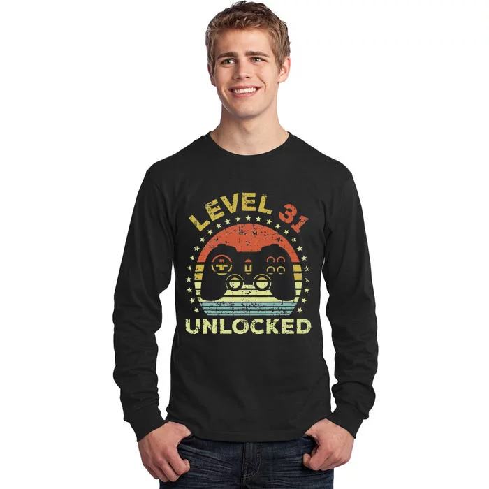 31st Birthday Gaming Level 31 Unlocked Tall Long Sleeve T-Shirt