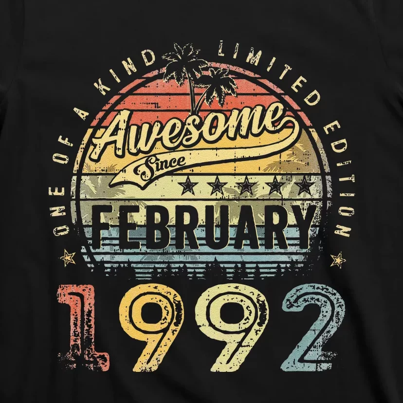 31st Birthday Gift Awesome Since February 1992 31 Year Old T-Shirt