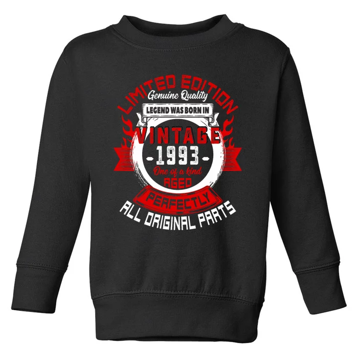 30th Birthday Gift Vintage Legends Born In 1993 30 Years Old Toddler Sweatshirt