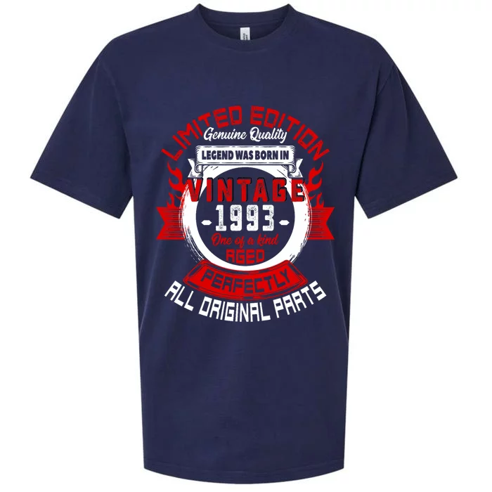 30th Birthday Gift Vintage Legends Born In 1993 30 Years Old Sueded Cloud Jersey T-Shirt