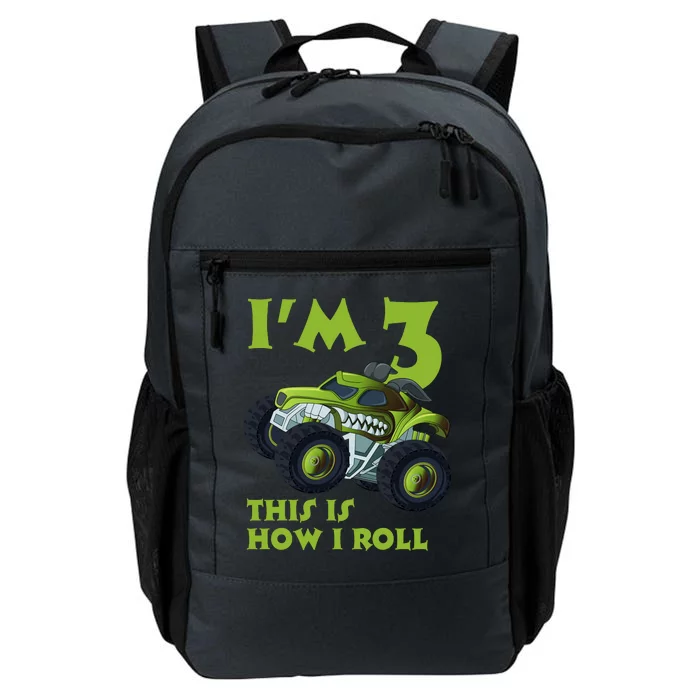 3th Birthday Green Monster Truck 3 Years Old Gift Daily Commute Backpack