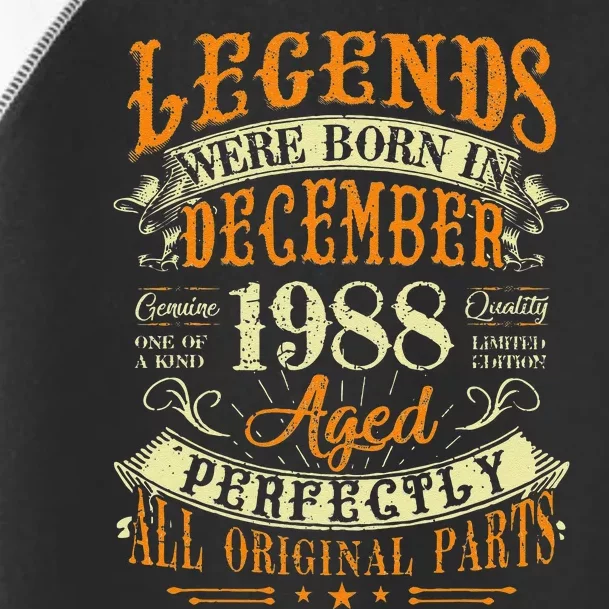 34th Birthday Gift 34 Years Old Legends Born December 1988 Toddler Fine Jersey T-Shirt