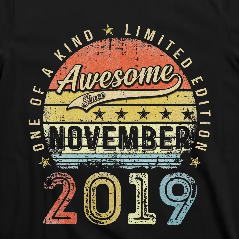 3rd Birthday Gift Awesome Since November 2019 3 Year Old T-Shirt