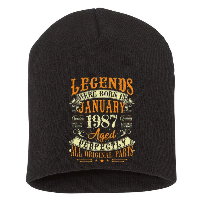 36th Birthday Gift 36 Years Old Legends Born In January 1987 Short Acrylic Beanie