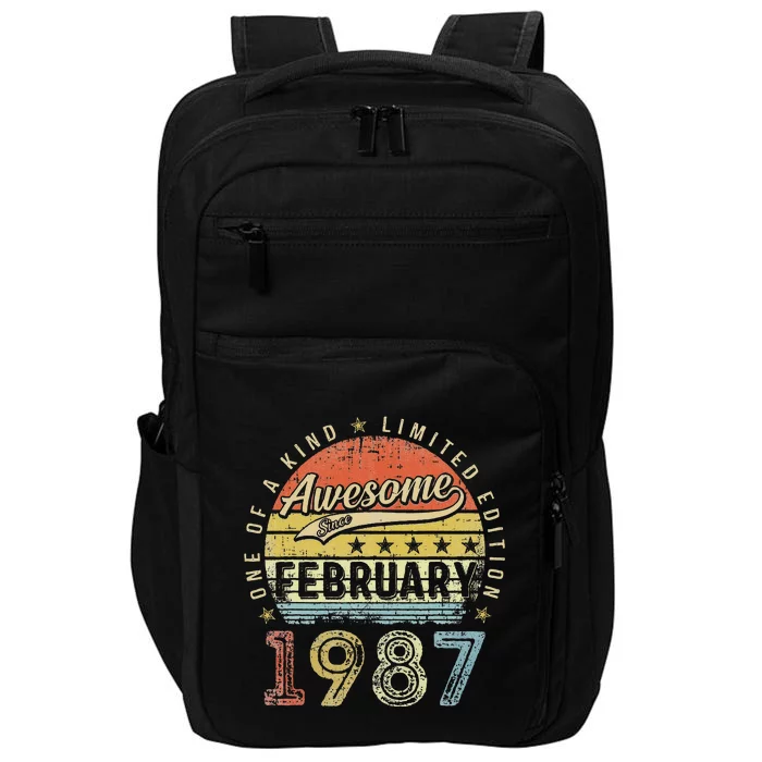 36th Birthday Gift Awesome Since February 1987 36 Year Old Impact Tech Backpack