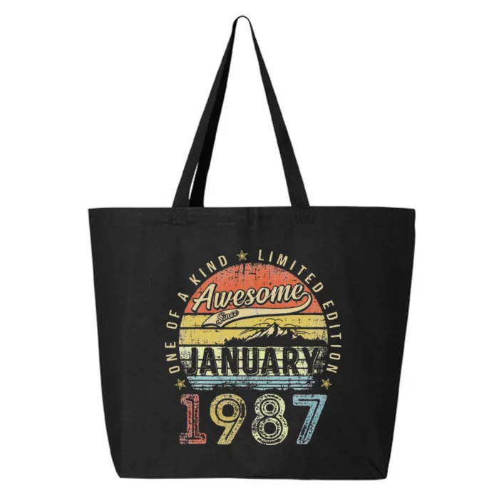 36th Birthday Gift Awesome Since January 1987 36 Year Old 25L Jumbo Tote