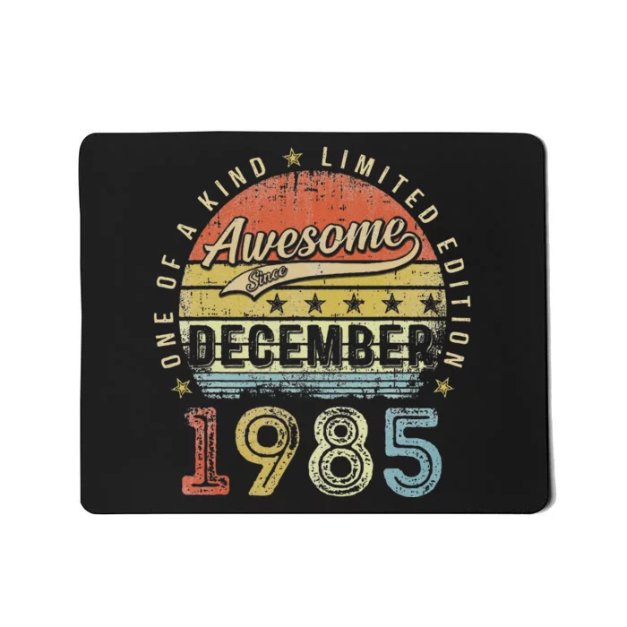 37th Birthday Gift Awesome Since December 1985 37 Year Old Mousepad