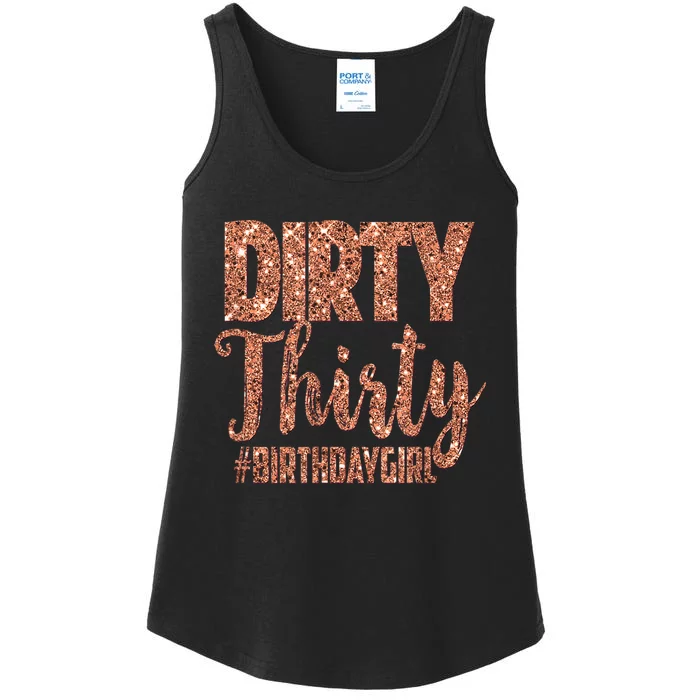 30th Birthday Gift Girly Rose Dirty Thirty 30 Ladies Essential Tank