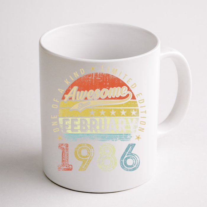 37th Birthday Gift Awesome Since February 1986 37 Year Old Love Cute Front & Back Coffee Mug