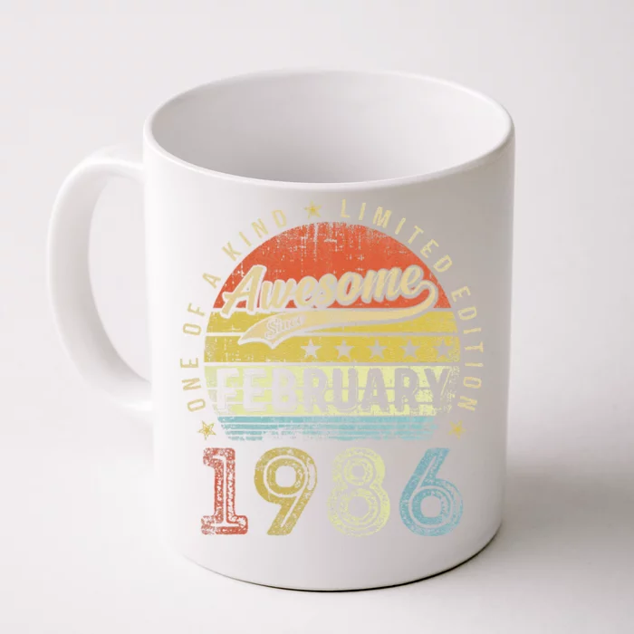 37th Birthday Gift Awesome Since February 1986 37 Year Old Love Cute Front & Back Coffee Mug