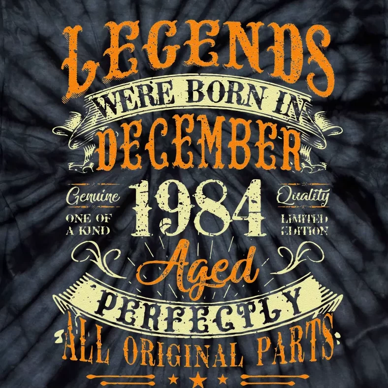 38th Birthday Gift 38 Years Old Legends Born December 1984 Tie-Dye T-Shirt