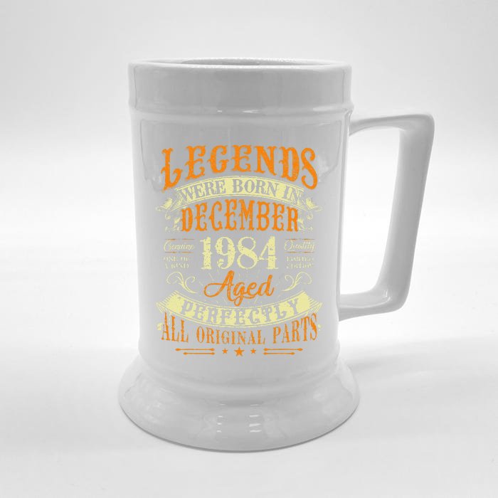 38th Birthday Gift 38 Years Old Legends Born December 1984 Front & Back Beer Stein