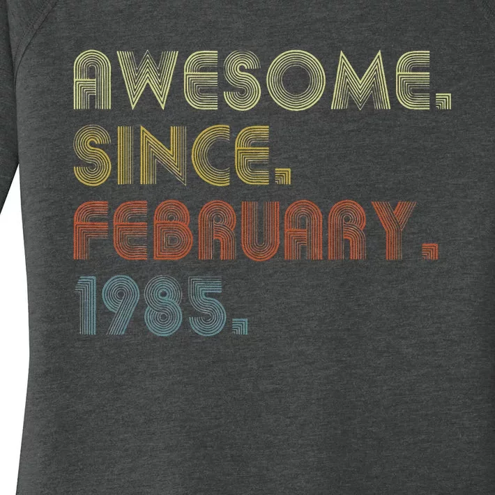 38th Birthday Gift Awesome Since February 1985 38 Year Old Love Women's Perfect Tri Tunic Long Sleeve Shirt