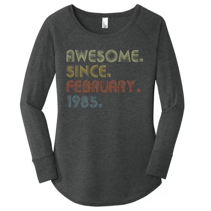 38th Birthday Gift Awesome Since February 1985 38 Year Old Love Women's Perfect Tri Tunic Long Sleeve Shirt