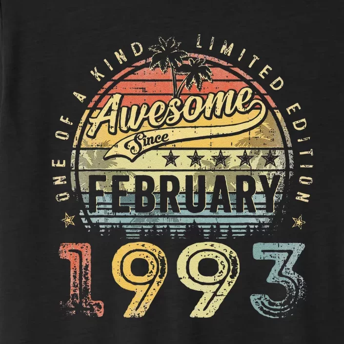 30th Birthday Gift Awesome Since February 1993 30 Year Old Cute ChromaSoft Performance T-Shirt