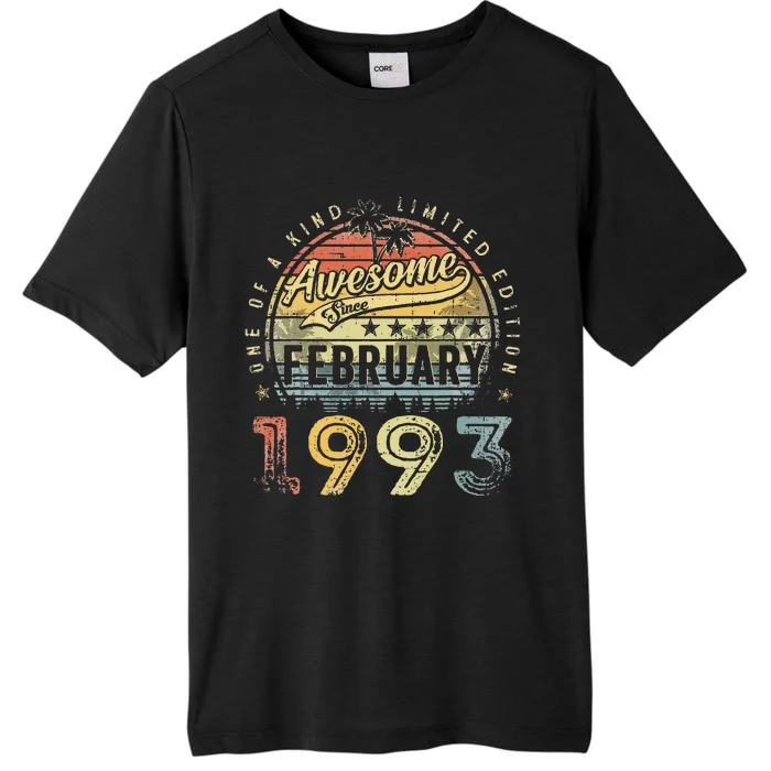 30th Birthday Gift Awesome Since February 1993 30 Year Old Cute ChromaSoft Performance T-Shirt