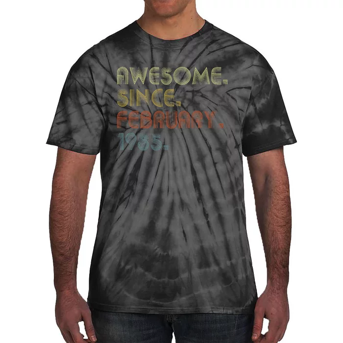 38th Birthday Gift Awesome Since February 1985 38 Year Old Tie-Dye T-Shirt