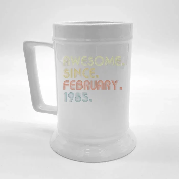 38th Birthday Gift Awesome Since February 1985 38 Year Old Front & Back Beer Stein