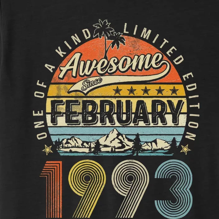 30th Birthday Gift Awesome Since February 1993 30 Year Old Love Cute ChromaSoft Performance T-Shirt