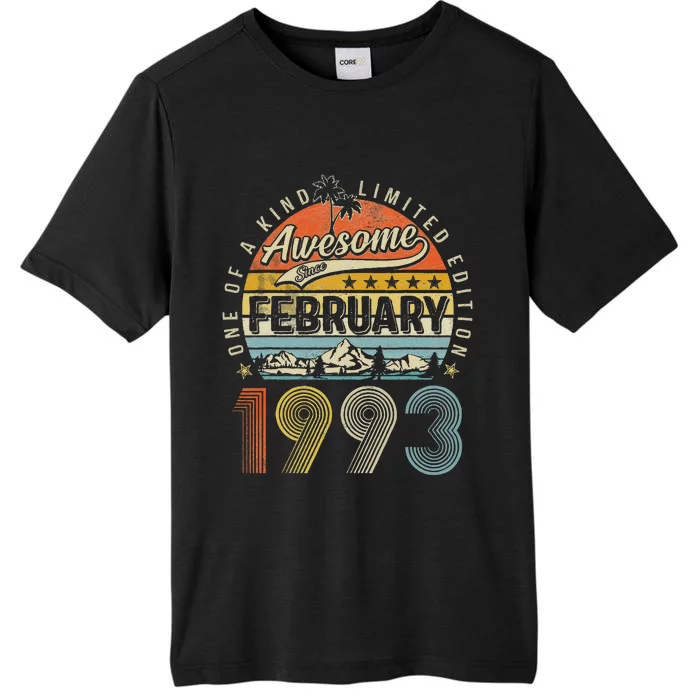 30th Birthday Gift Awesome Since February 1993 30 Year Old Love Cute ChromaSoft Performance T-Shirt