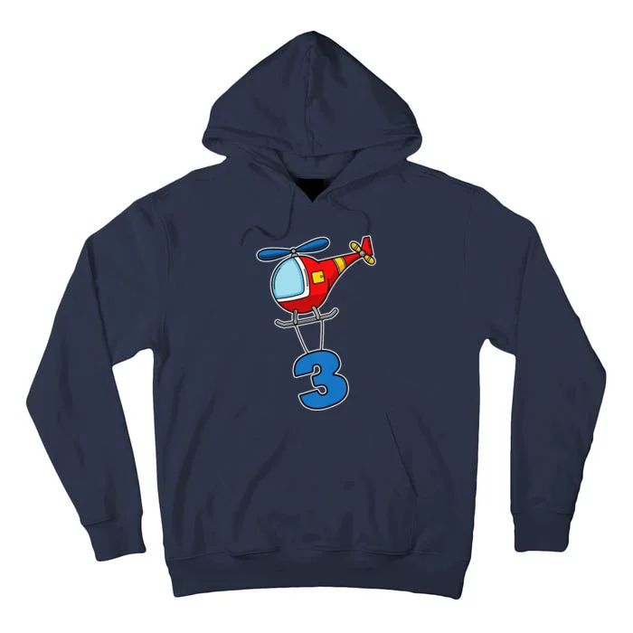 3rd Birthday Gift For A Boy I Funny Helicopter Tall Hoodie