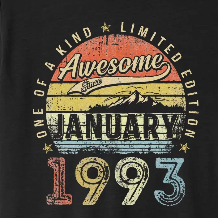 30th Birthday Gift Awesome Since January 1993 30 Year Old Love ChromaSoft Performance T-Shirt