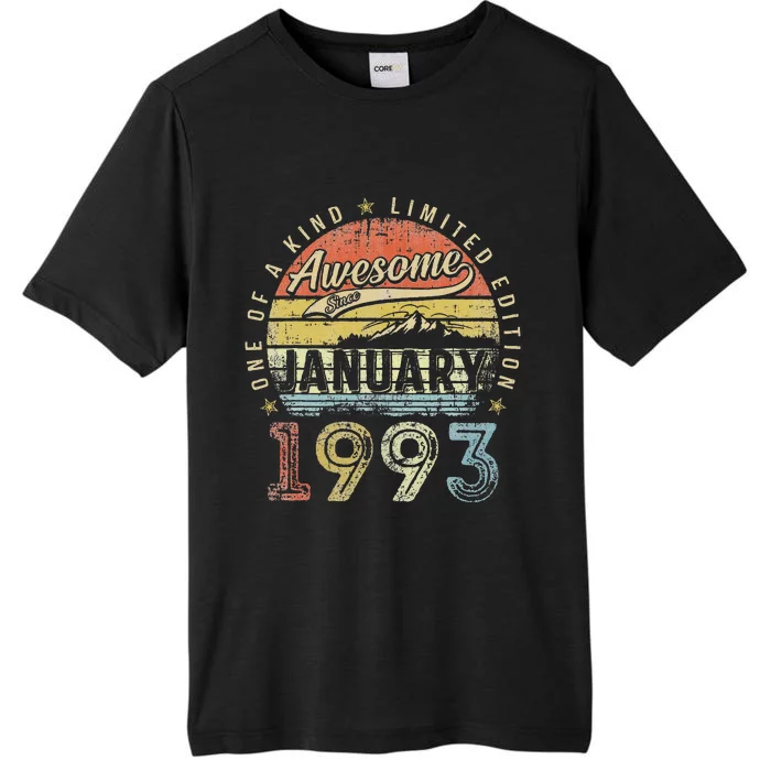 30th Birthday Gift Awesome Since January 1993 30 Year Old Love ChromaSoft Performance T-Shirt