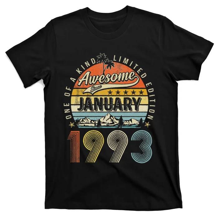 30th Birthday Gift Awesome Since January 1993 30 Year Old T-Shirt