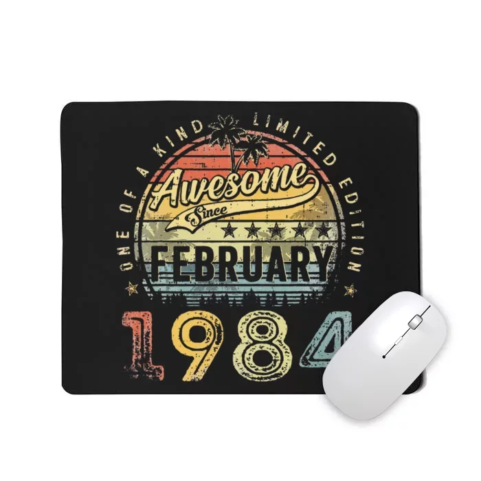 39th Birthday Gift Awesome Since February 1984 39 Year Old Mousepad