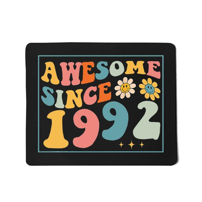 30th Birthday Gifts Awesome Since 1992 30 Years Old Groovy Mousepad