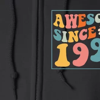 30th Birthday Gifts Awesome Since 1992 30 Years Old Groovy Full Zip Hoodie