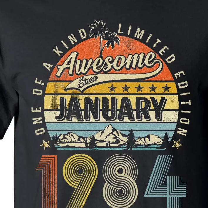 39th Birthday Gift Awesome Since January 1984 39 Year Old Tall T-Shirt